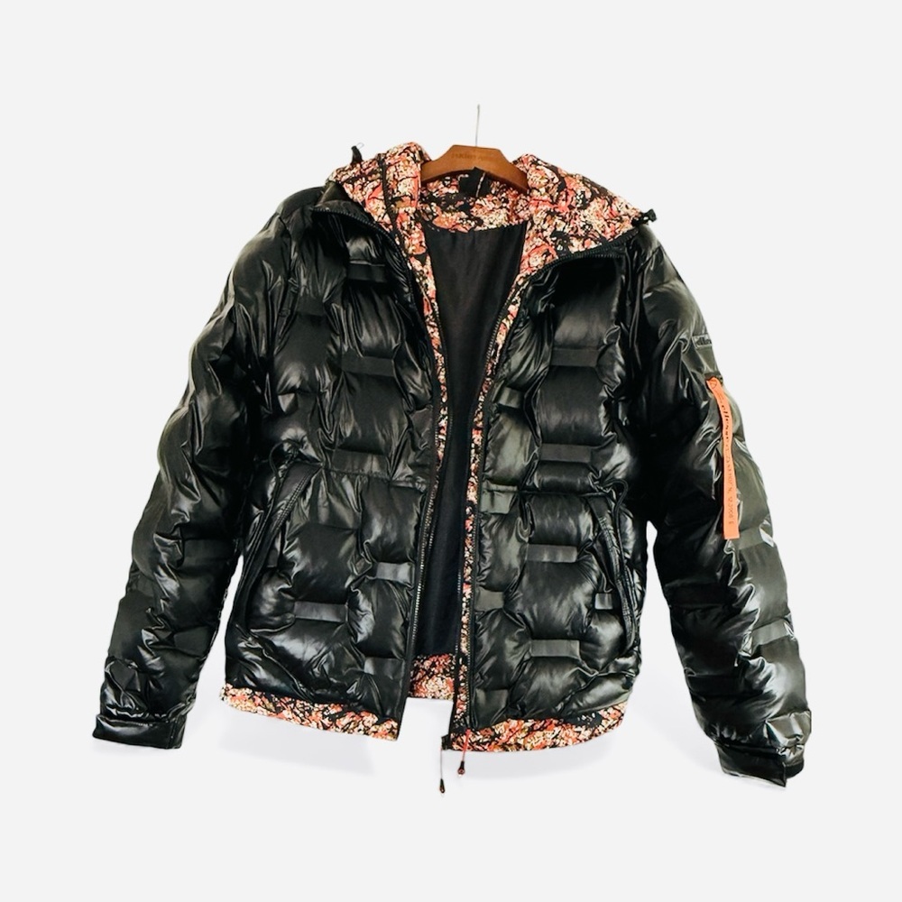 Ellesse Reversible Puffer Jacket – Black & Floral – Size M